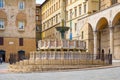 Perugia, Italy - Fontana Maggiore fountain at the Piazza IV Novembre, Perugia historic quarter main square