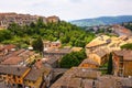 Perugia, Italy - Panoramic view of the historic aqueduct forming Via dell Acquedotto pedestrian street along the ancient Via Appia