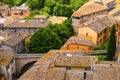 Perugia, Italy - Panoramic view of the historic aqueduct forming Via dell Acquedotto pedestrian street along the ancient Via Appia