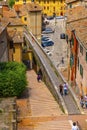 Perugia, Italy - Panoramic view of the historic aqueduct forming Via dell Acquedotto pedestrian street along the ancient Via Appia