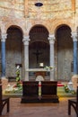 Perugia, Italy - Interior of the V century Early Christianity St. Michel Archangel Church - Chiesa di San Michele Arcangelo in