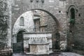 Perugia - Old fountain and arch Royalty Free Stock Photo