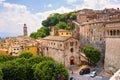 Perugia, Italy - Panoramic view of the Perugia historic quarter with the XII century St. Fortunato Church - Chiesa di Saint