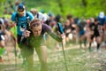 Perun Sky Marathon. Runners in climb on Javorovy Hill