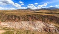 Peruvian andes landscape with salt mines and basins of Salineras, Maras. Peru Royalty Free Stock Photo