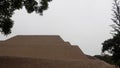 Peruvian construction in the shape of a truncated pyramid located in the middle of the residential area, Huaca Pucllana.