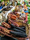 Peruvian corn in a small town farmers` market Royalty Free Stock Photo