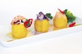 Peruvian culinary causa rellena it is smashed potatoes and meat filled