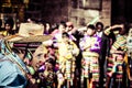 Peruvian dancers at the parade in Cusco. Royalty Free Stock Photo