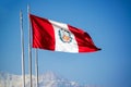 Peruvian Flag Waving in the Wind