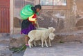 Peruvian Indigenous Woman with Sheep, Peru