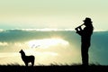 Peruvian man at sunset Royalty Free Stock Photo