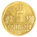 5 Peruvian nuevo sol centimos coin