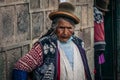 Peruvian people in traditional clothes near Cusco, Peru Royalty Free Stock Photo