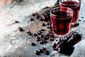 PERUVIAN PURPLE CORN DRINK. Chicha morada purple sweet traditional peruvian corn drink. Royalty Free Stock Photo