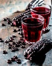 PERUVIAN PURPLE CORN DRINK. Chicha morada purple sweet traditional peruvian corn drink. Royalty Free Stock Photo