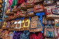 Peruvian traditional wares for sale in Pisac, Peru