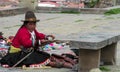 Peruvian traditionaly dressed women at market Royalty Free Stock Photo