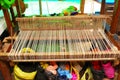 Stretched alpaca yarn being prepped for making clothing. Royalty Free Stock Photo