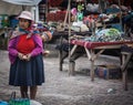 Peruvian Woman with a child at Pisac Market