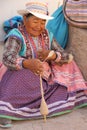 A Peruvian Woman in the Colca Canyon Royalty Free Stock Photo