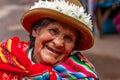 Peruvian Woman with Flowers in Her Hat