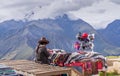 Peruvian women selling at tourist visiting place