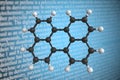 Perylene scientific molecular model, 3D rendering Royalty Free Stock Photo
