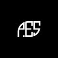 PES letter logo design on black background.PES creative initials letter logo concept.PES vector letter design