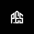 PES letter logo design on BLACK background. PES creative initials letter logo concept. PES letter design