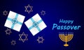 Pesach happy holiday with jewish symbols