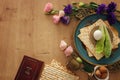 Pesah celebration concept jewish Passover holiday.