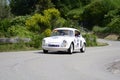 PESARO COLLE SAN BARTOLO , ITALY - MAY 17 - 2018 : ALPINE A 106 MILLE MIGLIA1957 on an old racing car in rally Mille Miglia 2018