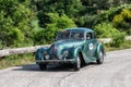 PESARO COLLE SAN BARTOLO , ITALY - MAY 17 - 2018 : BRISTOL 400 1948 old racing car in rally Mille Miglia 2018 the famous italian h