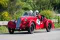 PESARO COLLE SAN BARTOLO, ITALY - MAY 17 - 2018: FIAT 508 CS BALILLA SPORT SPECIALE 1934 old racing car in Mille Miglia rally 2018