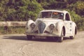 PESARO COLLE SAN BARTOLO , ITALY - MAY 17 - 2018 : HEALEY 2400 ELLIOTT BEUTLER 1947 on an old racing car in rally Mille Miglia 201