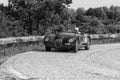 JAGUAR C-TYPE 1952 on an old racing car in rally Mille Miglia 2018 the famous italian historical race 1927-1957 Royalty Free Stock Photo