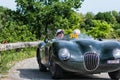 JAGUAR C-TYPE 1952 on an old racing car in rally Mille Miglia 2018 the famous italian historical race 1927-1957 Royalty Free Stock Photo