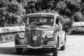 PESARO COLLE SAN BARTOLO , ITALY - MAY 17 - 2018 : LANCIA APRILIA 1500 1949 on an old racing car in rally Mille Miglia 2018 the fa