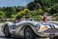 PESARO COLLE SAN BARTOLO , ITALY - MAY 17 - 2018 : ASTON MARTIN DB 3S1955 old racing car in rally Mille Miglia 2018 the famous it