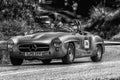 PESARO COLLE SAN BARTOLO , ITALY - MAY 17 - 2018 : MERCEDES 190 SL1955 old racing car in rally Mille Miglia 2018 the famous itali