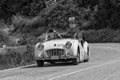 TRIUMPH TR 3 SPORTS 1956 on an old racing car in rally Mille Miglia 2018 the famous italian historical race 1927-1957 Royalty Free Stock Photo