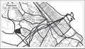 Pescara Italy City Map in Black and White Color in Retro Style. Outline Map
