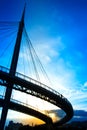 Pescara, Italy, sea bridge sunset