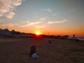 Pescara, Italy, summer 2018, the beach, in the canal and port of Pescara city, Abruzzo region