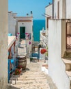 Scenic sight in Peschici, beautiful village in the Gargano region of Puglia Apulia, Italy.