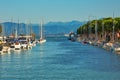 PESCHIERA DEL GARDA, ITALY - July 15th, 2019: Boats in the harbour on Lake Garda Royalty Free Stock Photo