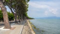 Peschiera del Garda, Italy. Promenade and views of the village and Garda Lake. It`s one of the most famous Italian resort