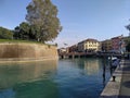 Peschiera del Garda is a popular resort town on Lake Garda, Italy