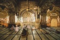 Muslim Sleeping and Praying men inside Mahabat Khan Mosque in Peshawar